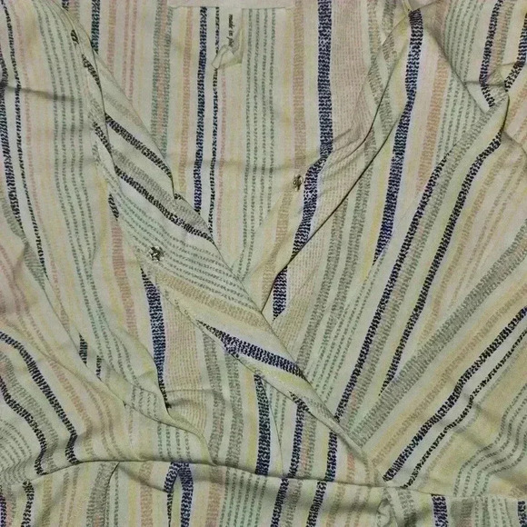 BCBGENERATION Womens Sleeveless Faux Wrap Striped Dress Pink Blue Size Small - Picture 9 of 9